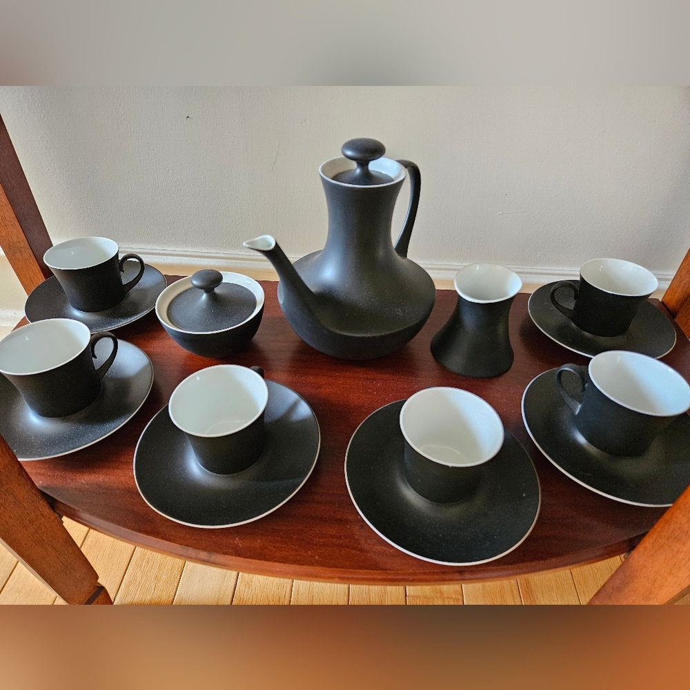 1960s Espana Noche Demitasse/Tea Set for 6 VINTAGE MCM